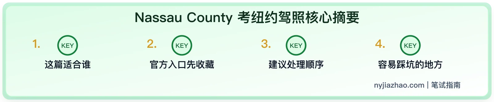 Nassau County 考纽约驾照:长岛笔试、练车和路考安排