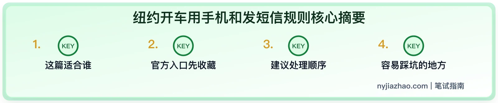 纽约开车用手机和发短信规则:笔试里的分心驾驶考点